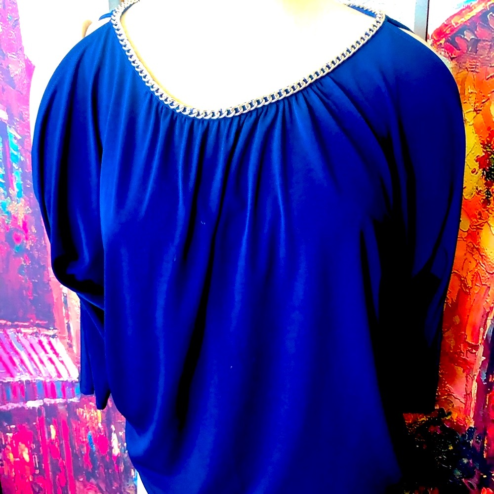 Michael Kors blue top with chain